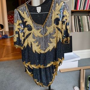 Judith Anne Creations Sequin Skirt & Blouse Set